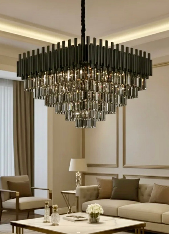 لوستر مربع کریستالی